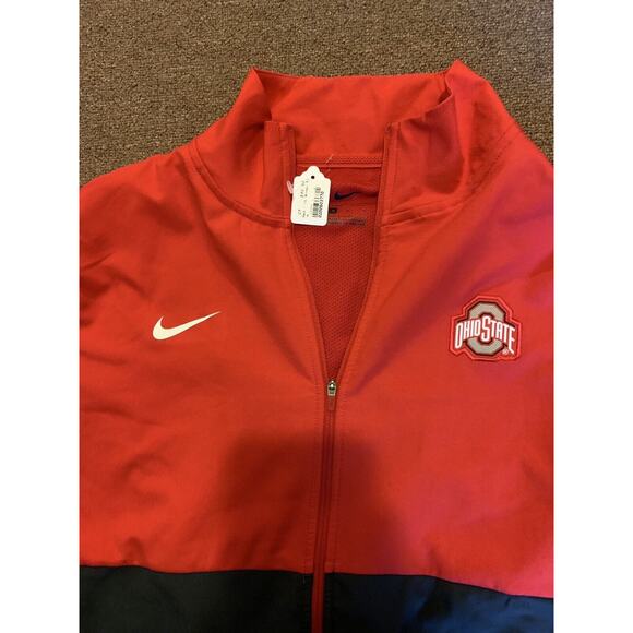 Nike Dri-Fit Ohio State Buckeyes Men's Full-Zip Red Collared Sweatshirt Size M - Picture 2 of 7